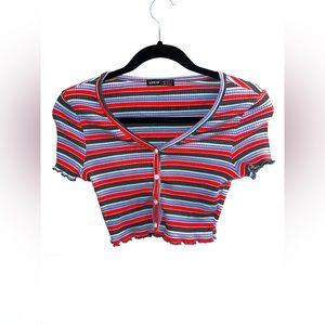 Stripped bottom crop top.